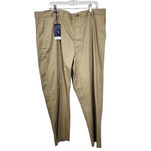 Nwt Men's Magna Click Khaki Chino Classic Fit Flat Front Career Pants 32X30